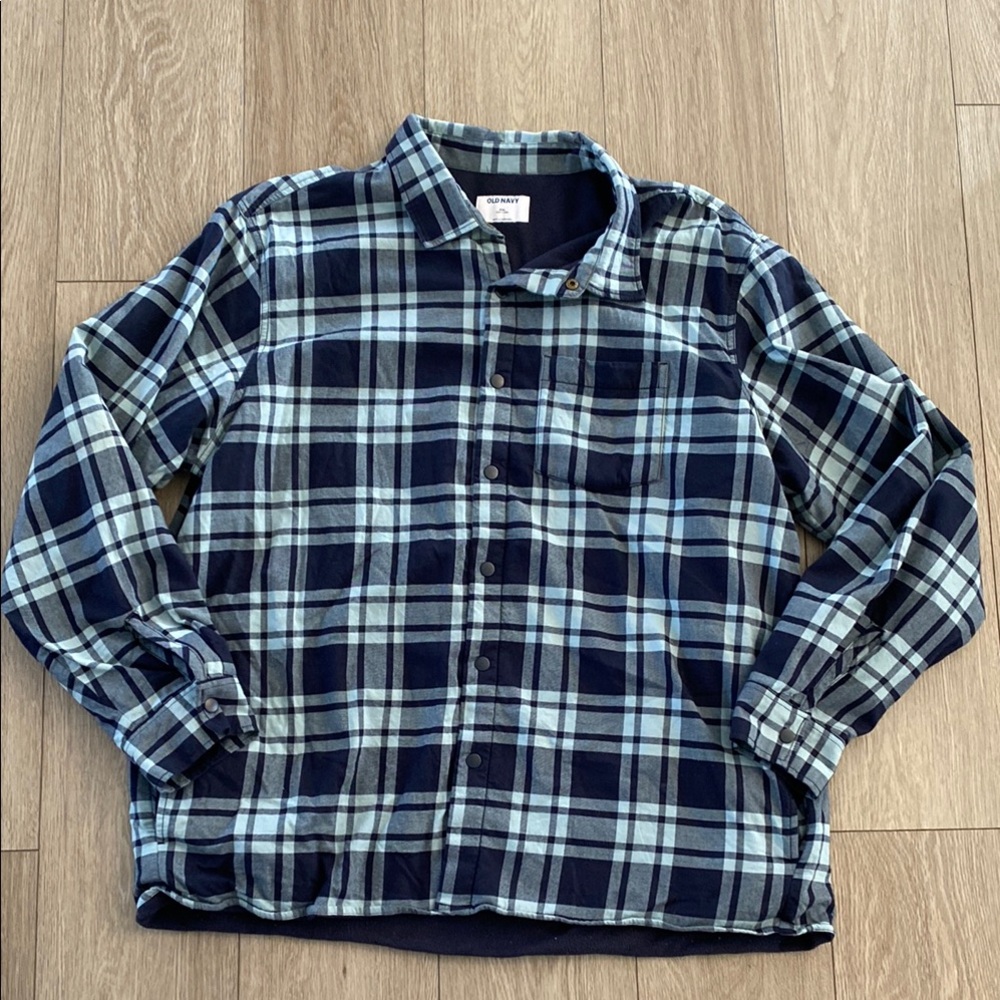 Old Navy Men’s plaid shacket fleece lined size XXL